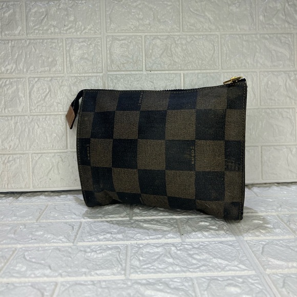 FENDI PEQUIN VINTAGE PVC COSMETIC BAG/POUCH - Picture 3 of 10